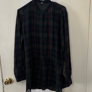 Chaps Black and Red Plaid Shirt
